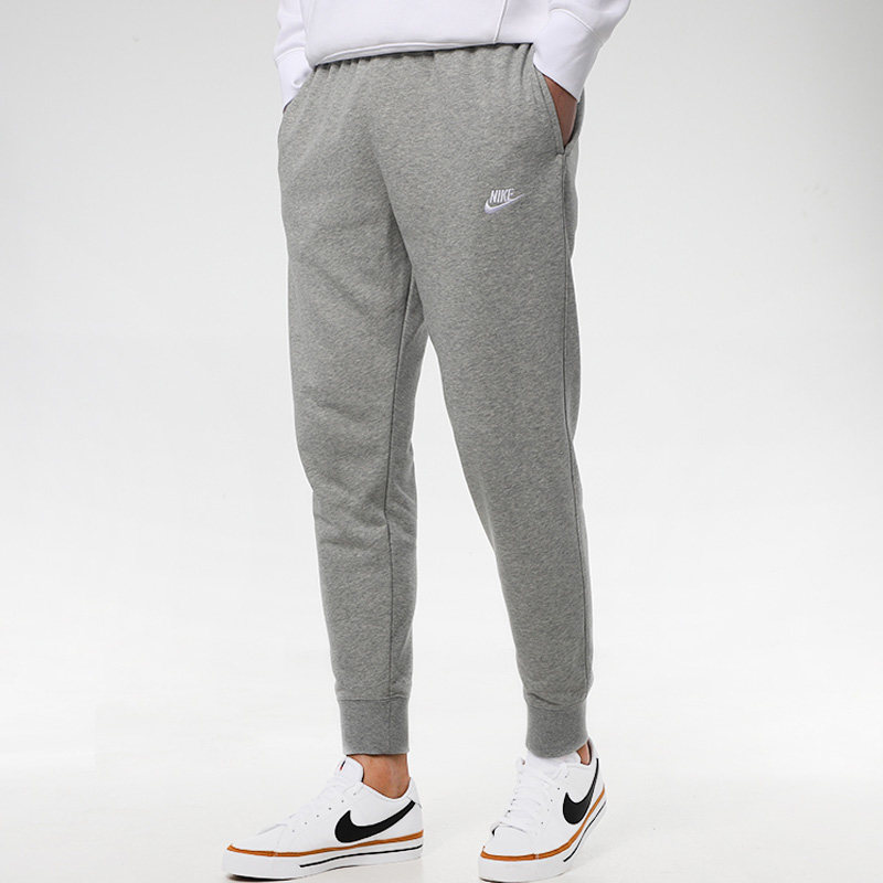 nike耐克长裤男2021冬季新款休闲束脚卫裤运动裤灰色裤子bv2680