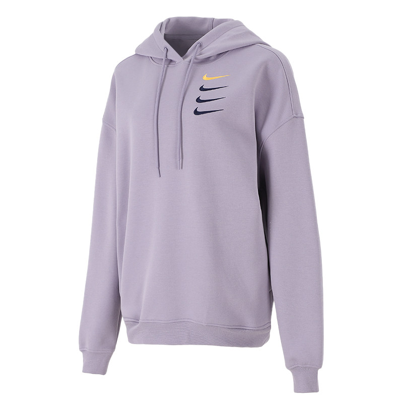nike耐克长袖女装2021冬季新款套头衫运动服紫色休闲卫衣do9248
