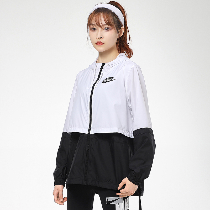 nike耐克外套女装2021春季新款运动服连帽风行者运动茄克