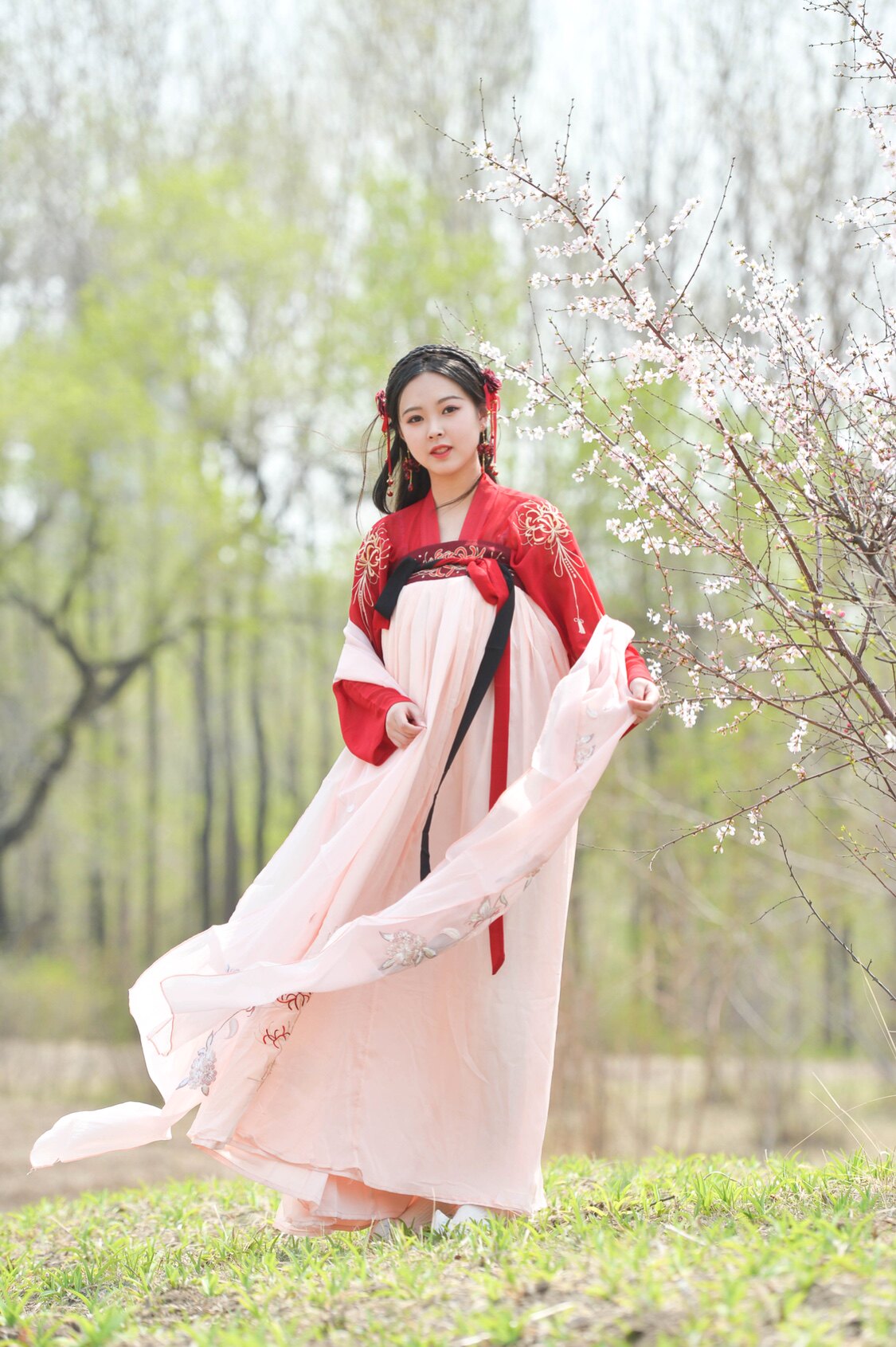 汉服彼岸花齐腰裙对襟刺绣春夏汉元素古装日常曼珠沙华齐胸襦裙女