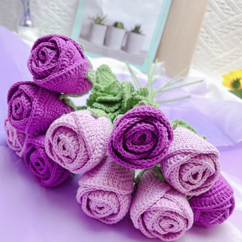 编织毛线成品包成品材料花束细毛小屋钩针棉线毛线