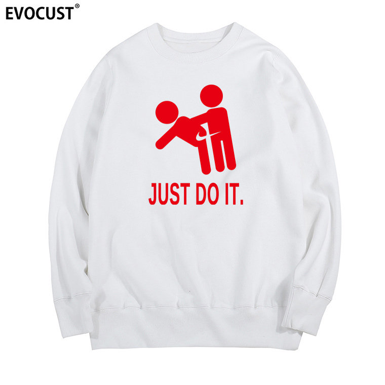 justdoitfunny恶搞趣味搞笑弯钩大学生男女卫衣