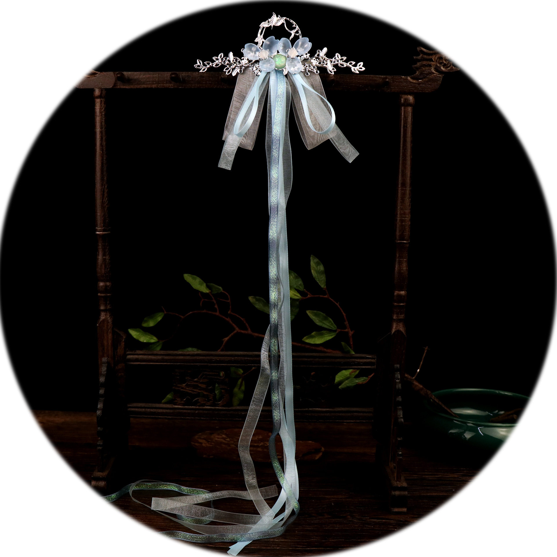 压汉头饰手工飘带发钗古风发饰少女复古流苏发饰