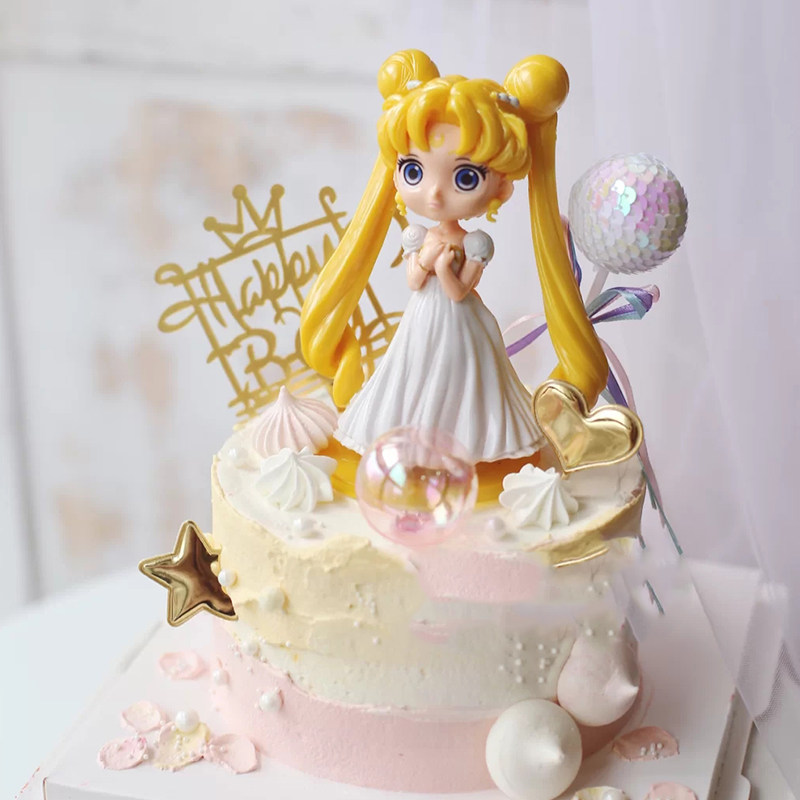美少女战士蛋糕装饰小美女小公主野兔水冰月生日派对插件节日装扮用品