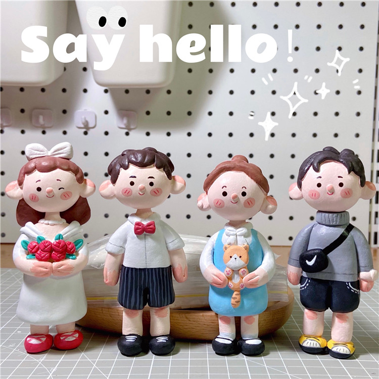 定制石塑粘土立体潮玩玩偶人偶公仔人像摆件软陶人偶