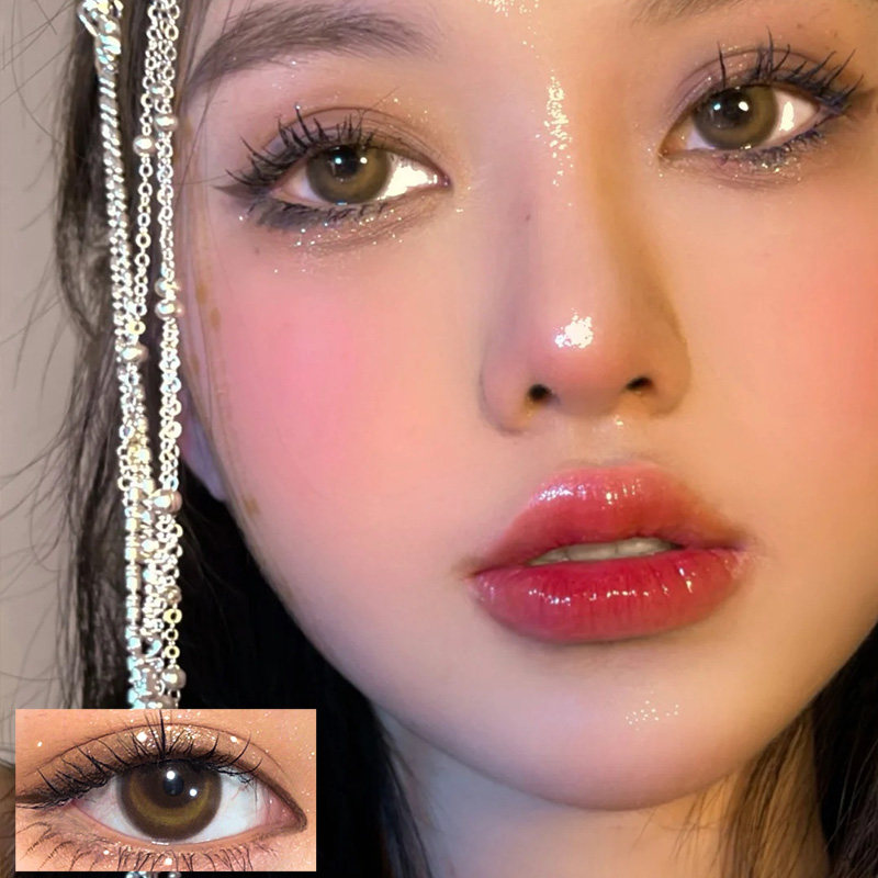 桥本环奈同款鹿屿棕色美瞳年抛女大小直径138润瞳正品大牌官网ka