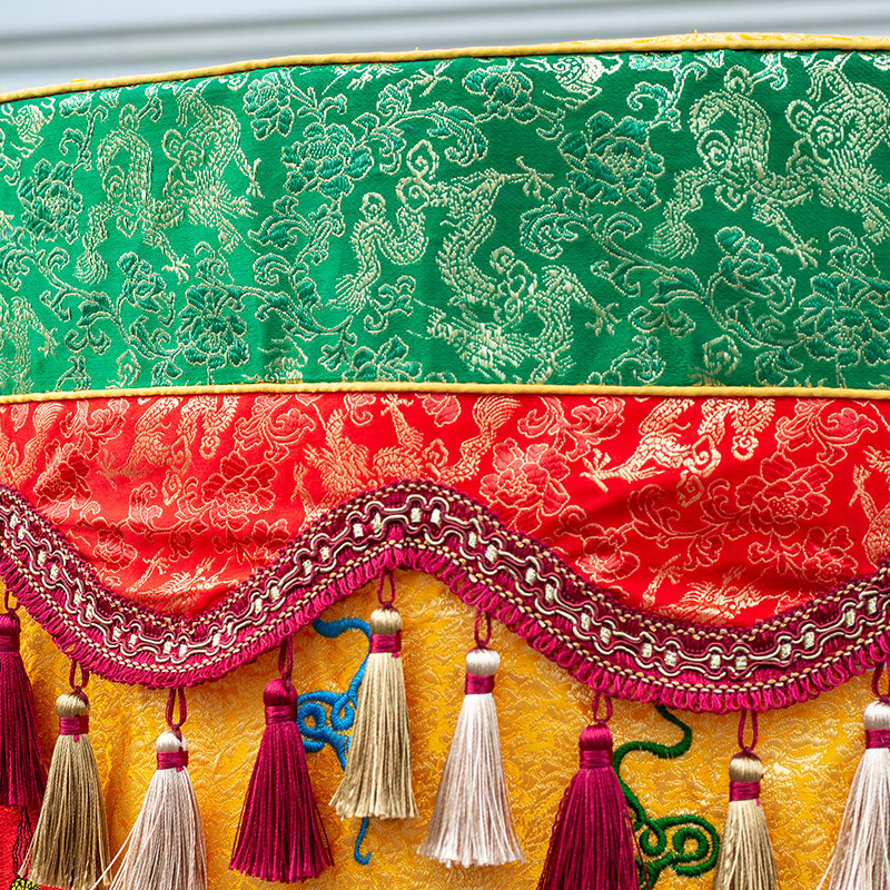 宝盖华盖佛顶伞幔帐黄罗伞佛像顶幔织锦绣花刺绣