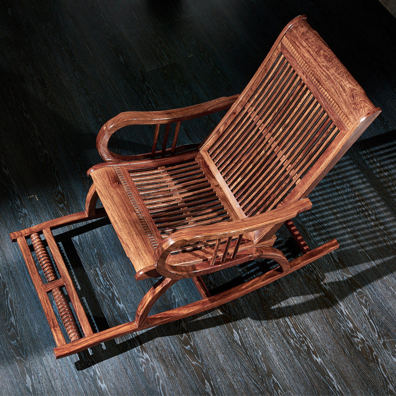 红木摇椅躺椅家用中式花梨木刺猬紫檀休闲老人逍遥椅子全实木家具