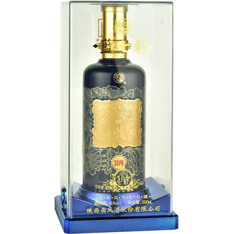 45度蓝七彩30年西凤酒500ml*6瓶西凤蓝七彩三十年西凤30年送礼