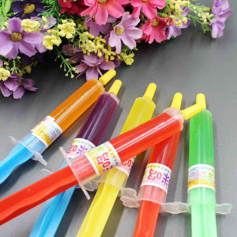 儿童玩具针管推推网红搞怪拉丝糖果果味果酱好玩糖果