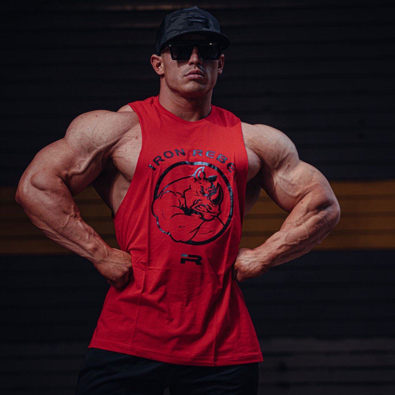 美国正品ironrebel男子运动训练健身宽松tank背心运动t恤