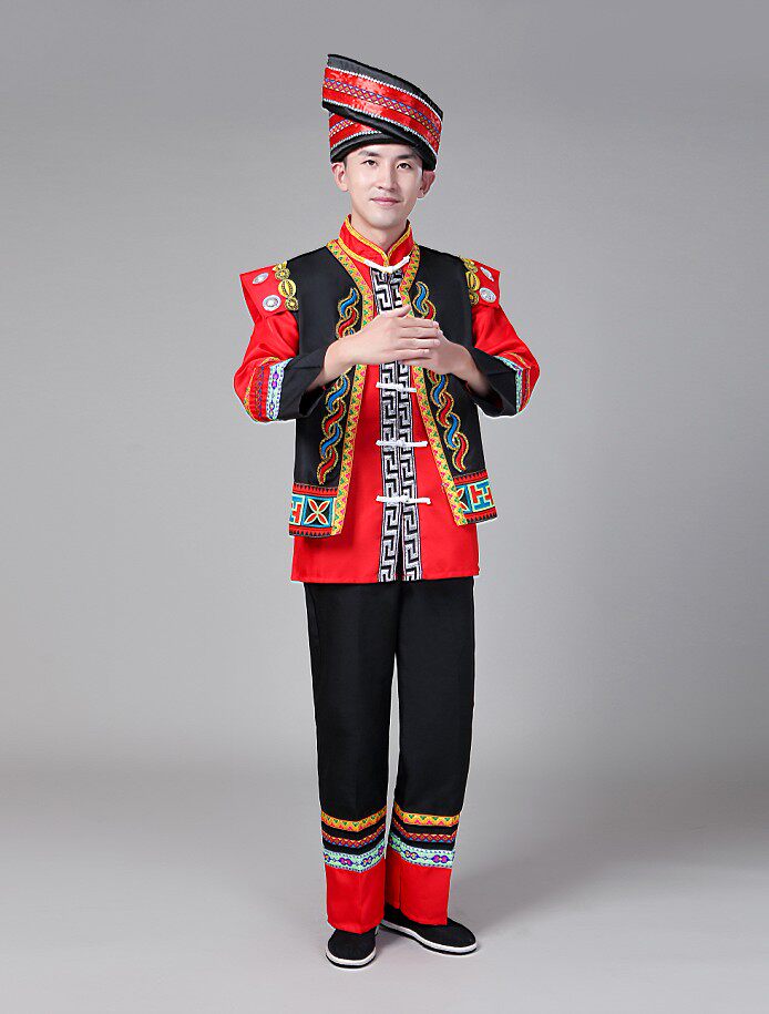 广西壮族三月三服装少数民族苗族演出服土家族男歌圩节舞蹈民族服装