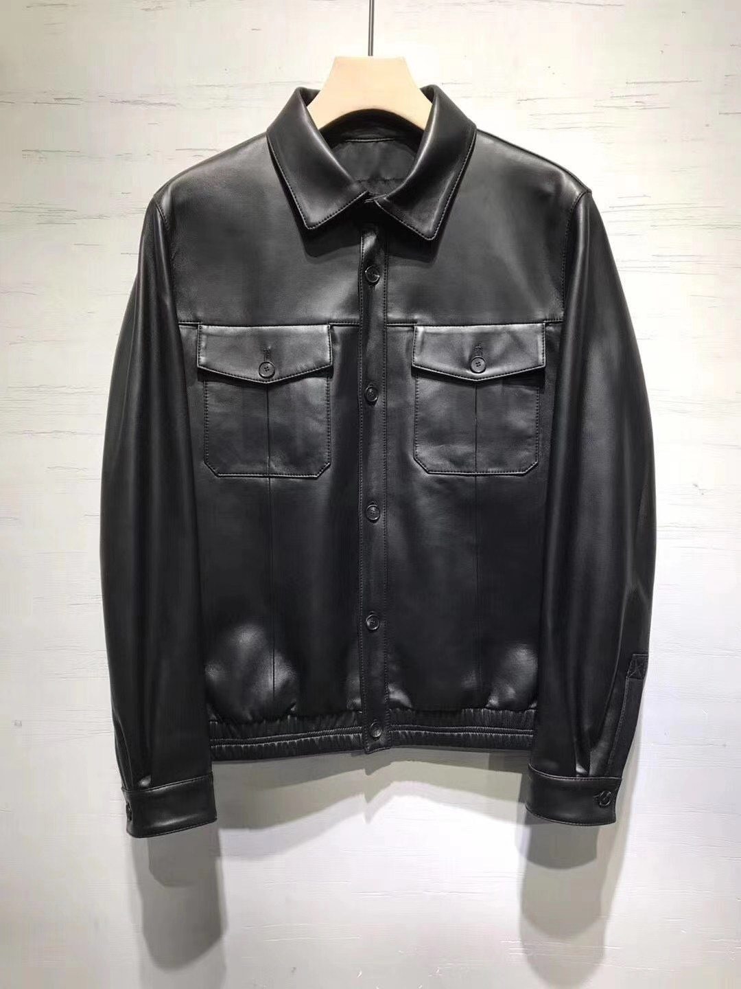 意大利大牌绵羊皮夹克男士皮衣真皮外套2020新款皮衣