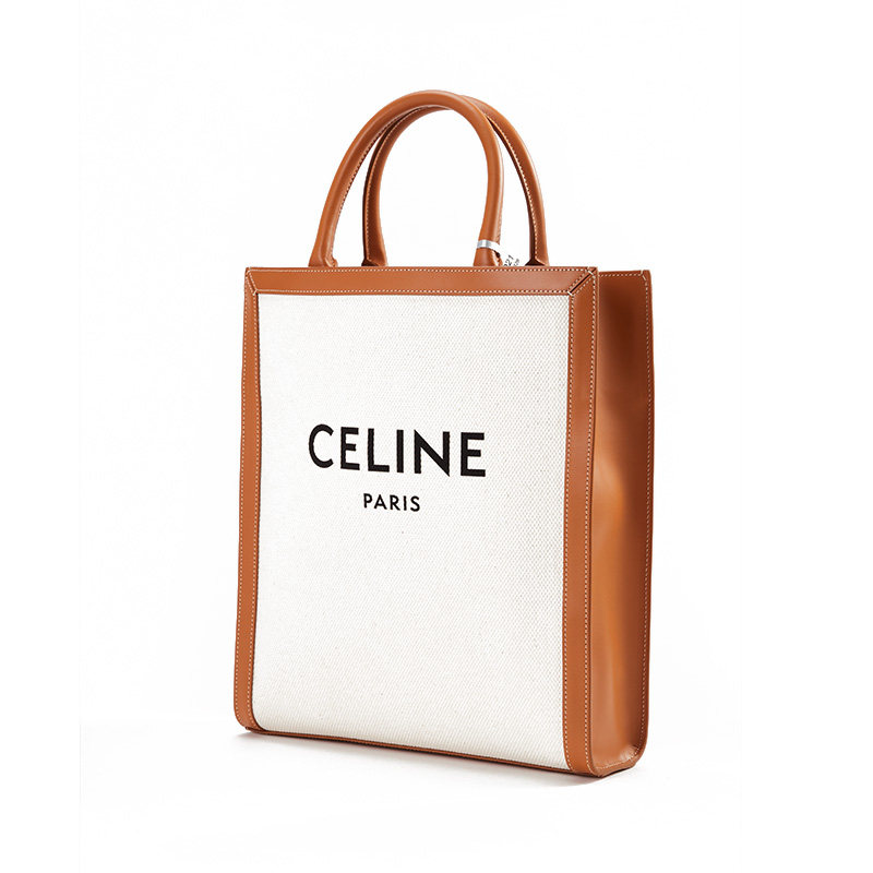 celine赛琳思琳女包cabastote托特包戚薇同款帆布拼皮手提袋
