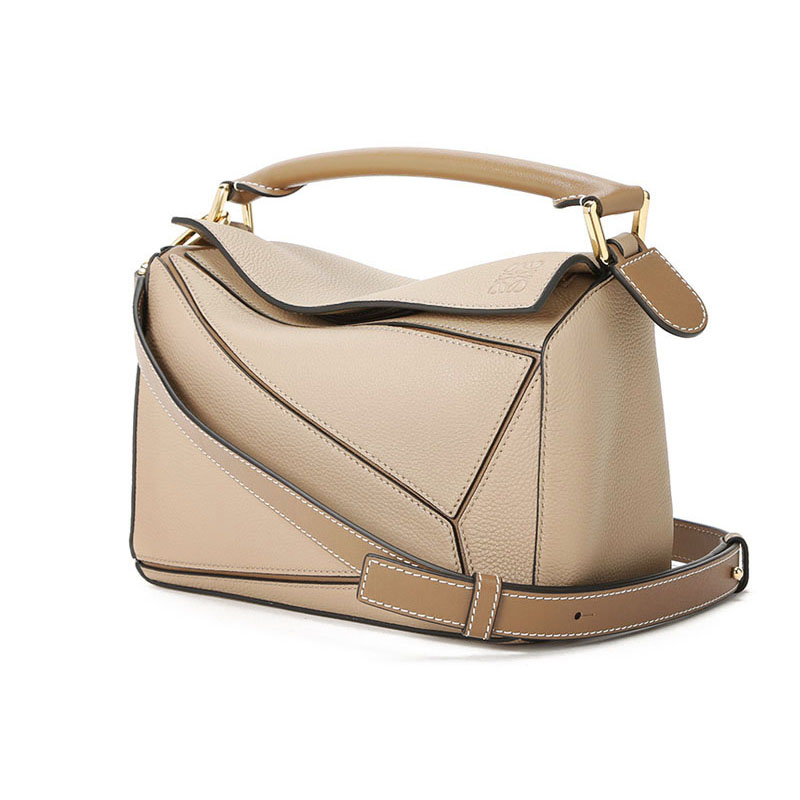 puzzle斜挎包单肩几何拼色小号女包罗意威loewe订立女士包袋