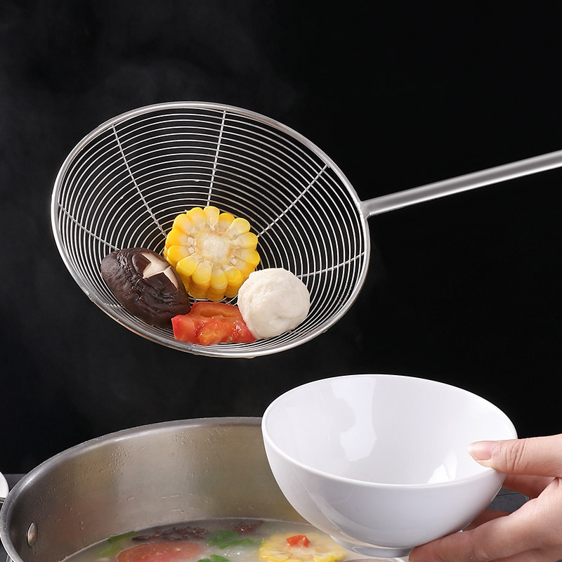 不锈钢火锅漏勺家用长柄大号漏网过滤网筛厨房漏勺