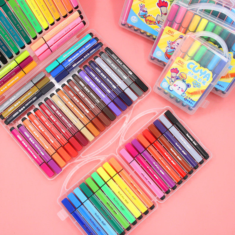 画笔真彩36色18色色笔颜色48色水洗绘画美术水彩笔