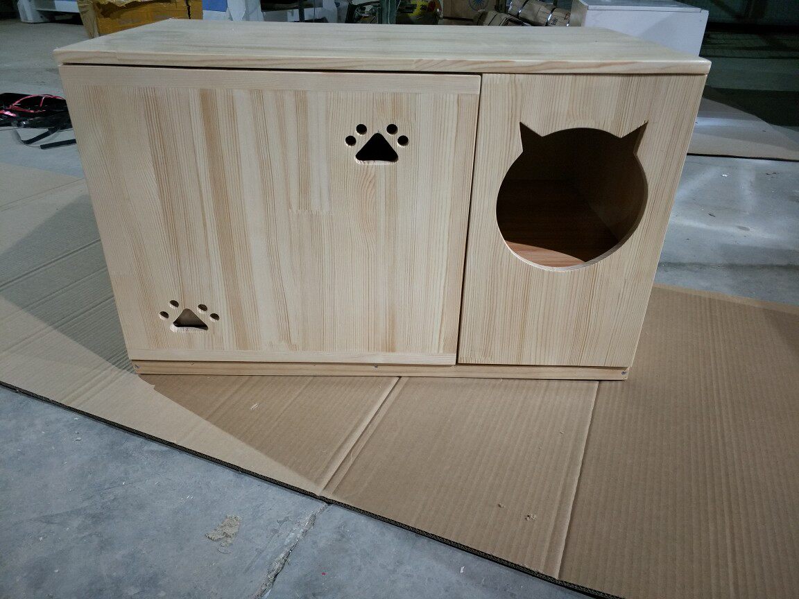 包邮实木狗屋猫窝厕所鱼缸连体狗窝宠物箱猫窝