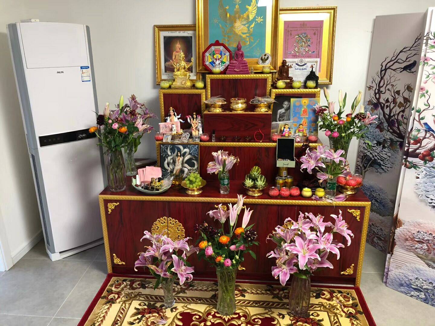 北京定做阶梯佛台泰国佛牌供奉供桌佛像台玻商用展示柜