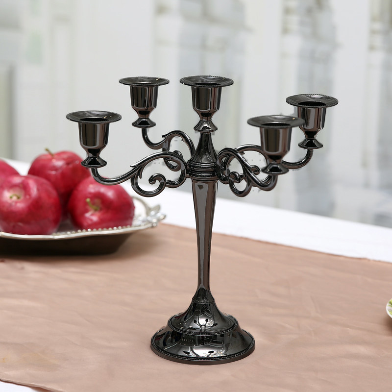 欧式三头五头蜡烛烛台婚庆装饰道具样板房家居烛台