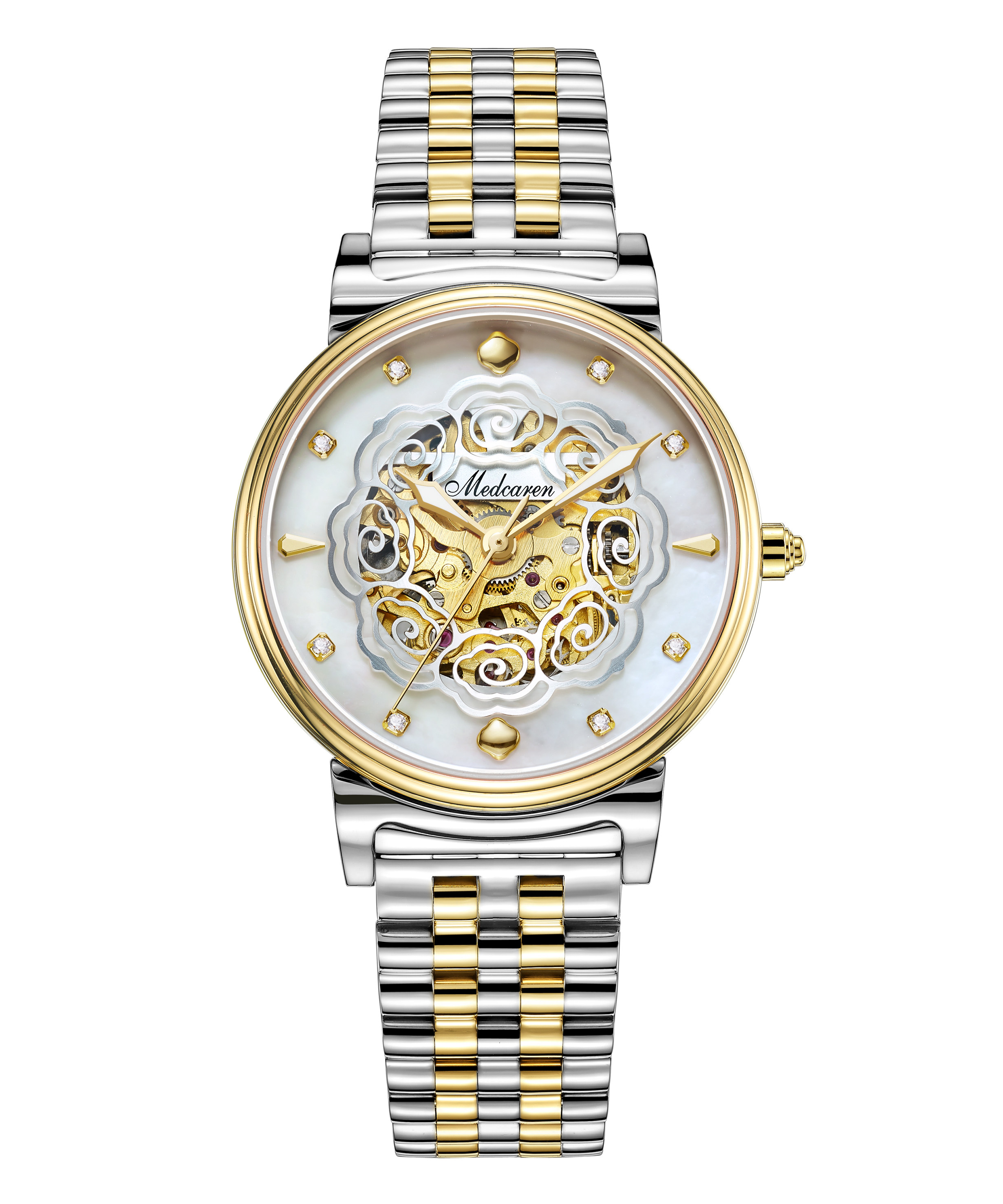 新款正品medcaren梅地卡伦手表老佛爷镂空时尚女表机械表f6008