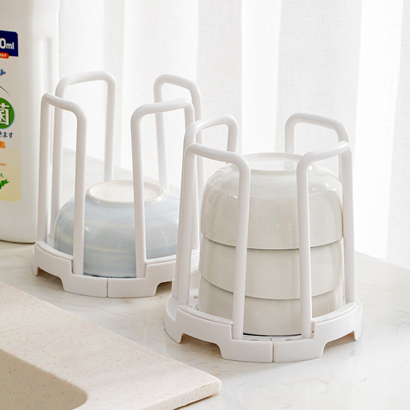 日本家用简约可伸缩碗架厨房水槽碗筷沥水收纳架塑料碗盘置物架