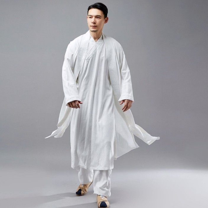 春季新款男士仙气马褂亚麻太极道袍太极服