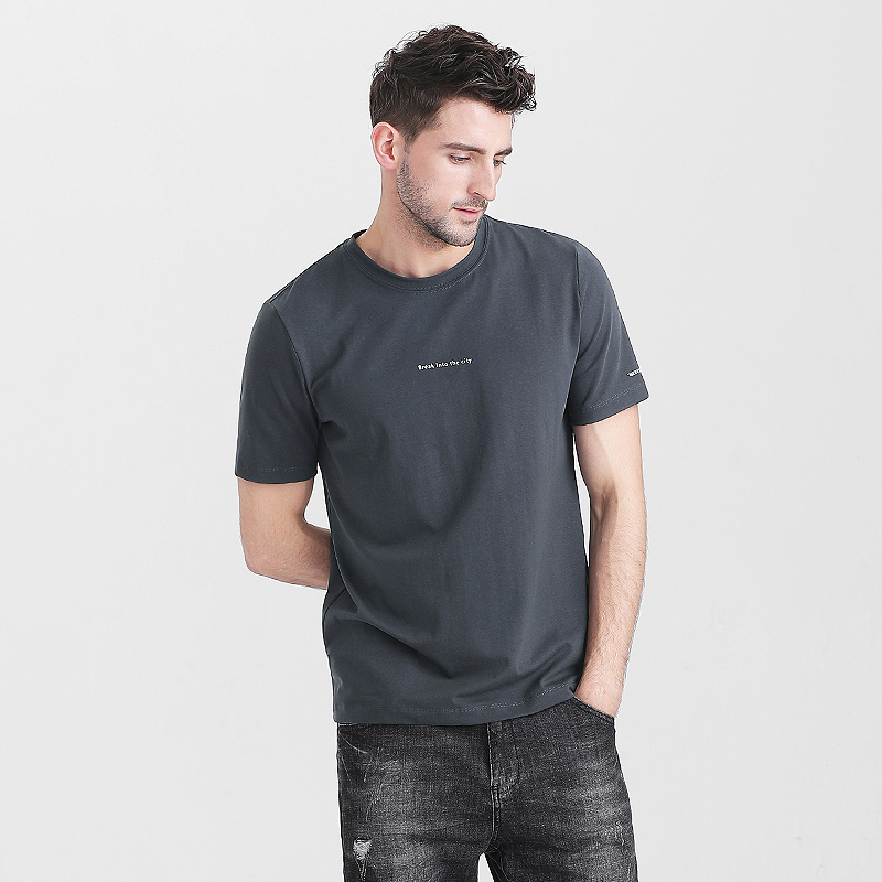 citylink 新疆长绒棉50S 夏季厚版印花百搭半袖纯棉圆领短袖t恤男