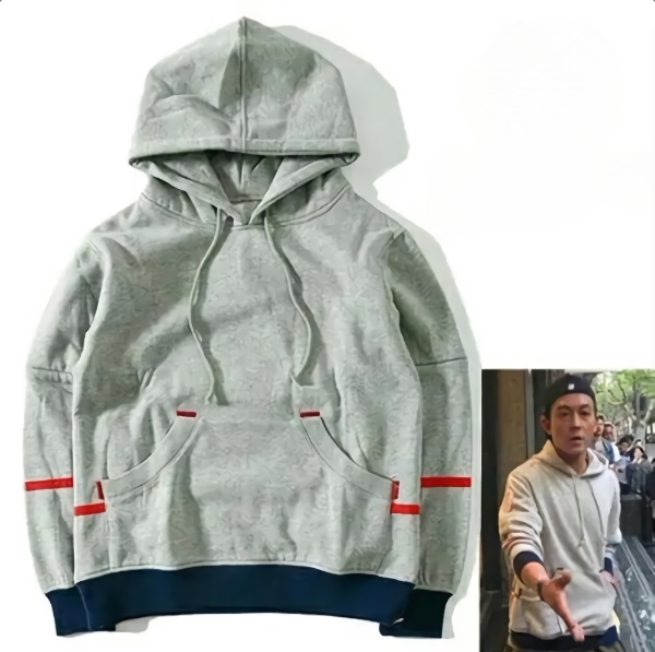 陈冠希同款周年庆典限定植绒拉链袖章连帽外套上衣卫衣