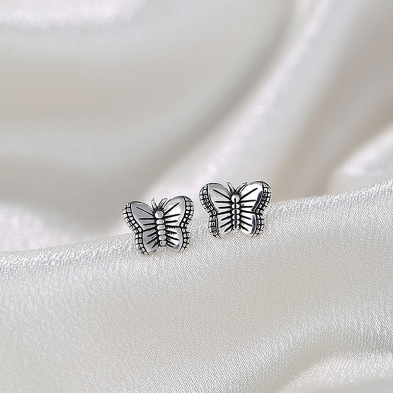 少女复古s925银蝴蝶耳夹网红冷淡风超仙酷帅无耳洞耳钉耳骨夹女潮