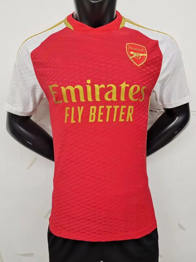 阿森纳短袖红色修身球衣2324新款足球上衣定制足球服
