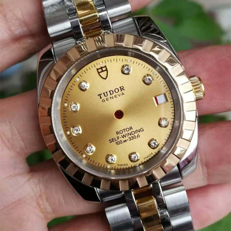 代用帝陀镀金表壳装配2834机芯28362846帝舵配件