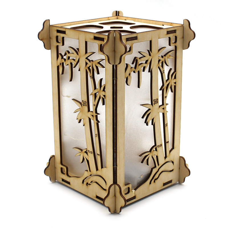 梅兰竹菊木质拼装模型灯笼手工创意摆件礼品儿童其他手工制作