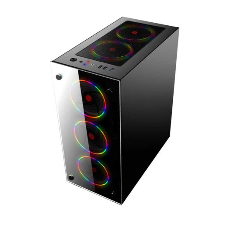 玩嘉机箱 霓彩 atx标准型全塔式 冰刃甲壳虫双测透钢化玻璃大机箱