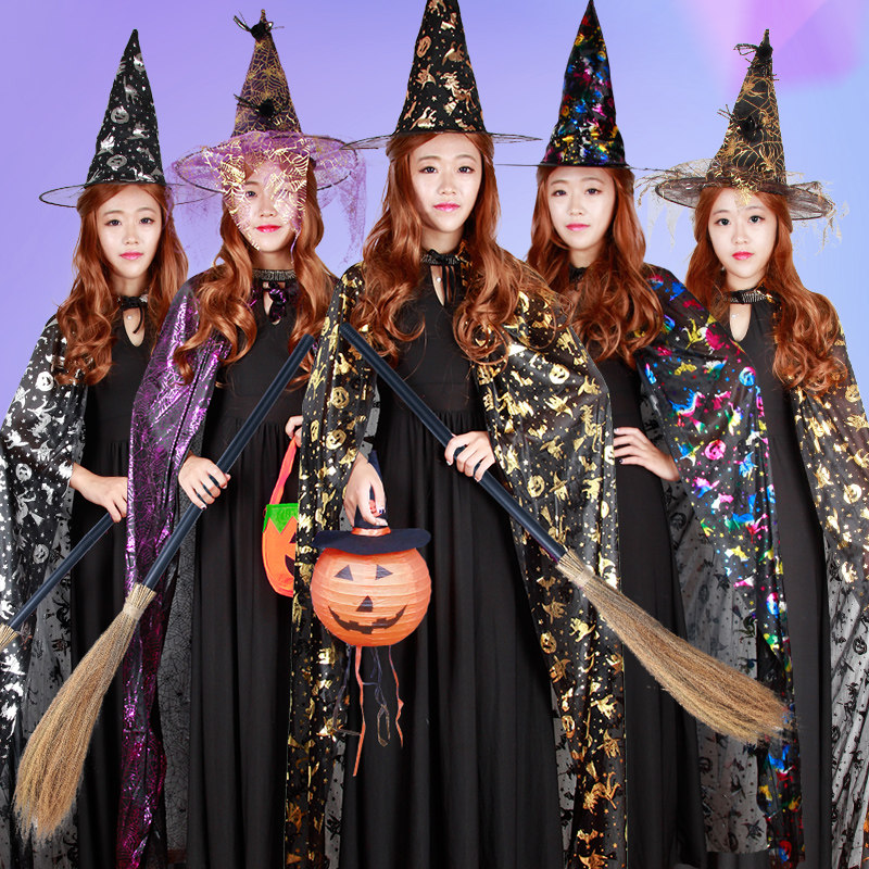 衣服万圣节服装大人女巫装扮披风巫婆斗篷表演服饰