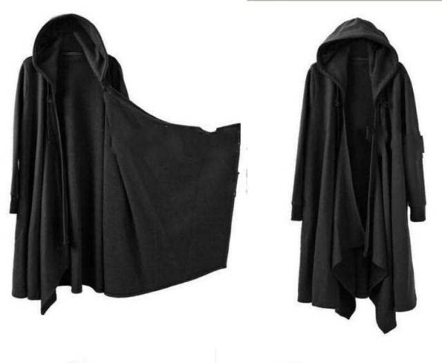 春季薄款刺客信条中长款风衣男暗黑系巫师帽衫男斗篷披风帅气外套