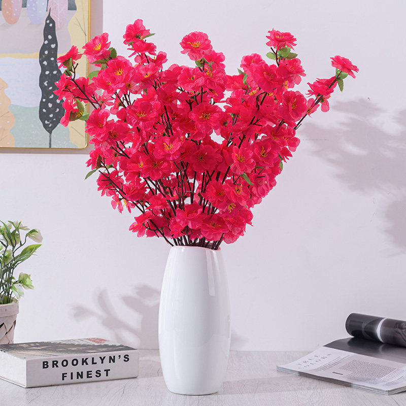桃花花枝假花仿真摆设客厅装饰摆件干花花束仿真花