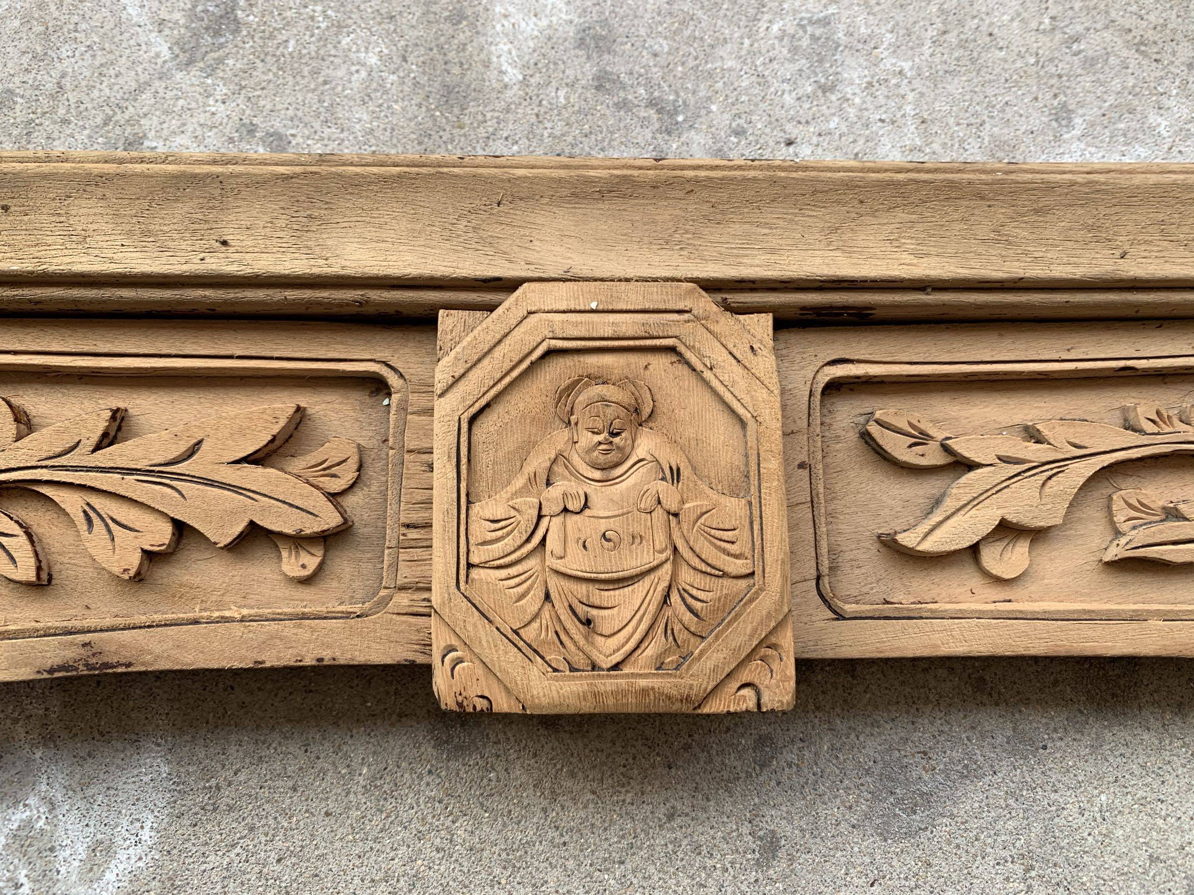 木雕清代楠木妇唱夫随挂落物件雕件古玩古董收藏通花板