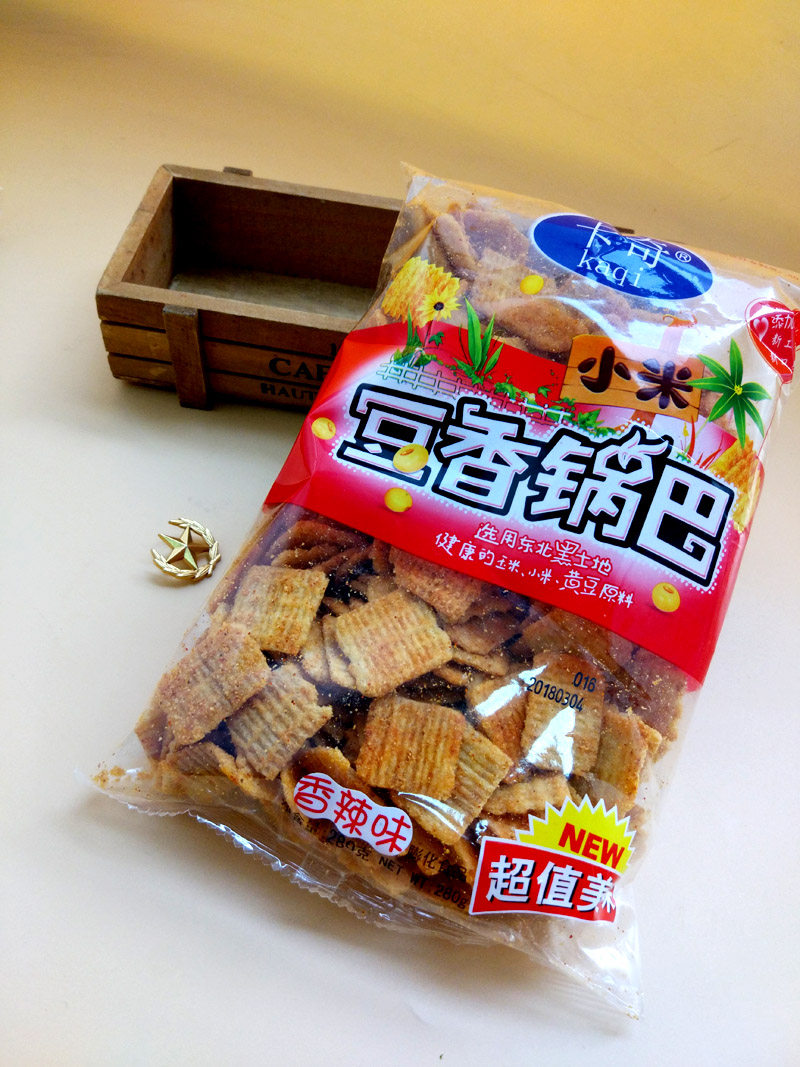 卡奇小米豆香锅巴板栗粗粮锅巴280g*5袋零食休闲酷辣火鸡锅巴包邮