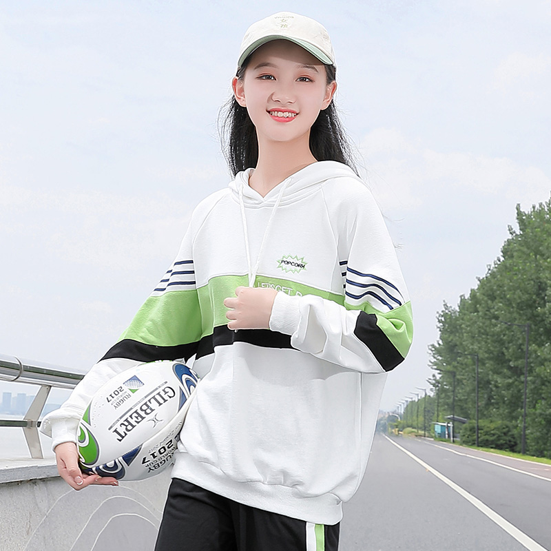 中学生秋装女外套宽松卫衣少女13岁大童2021秋季卫衣