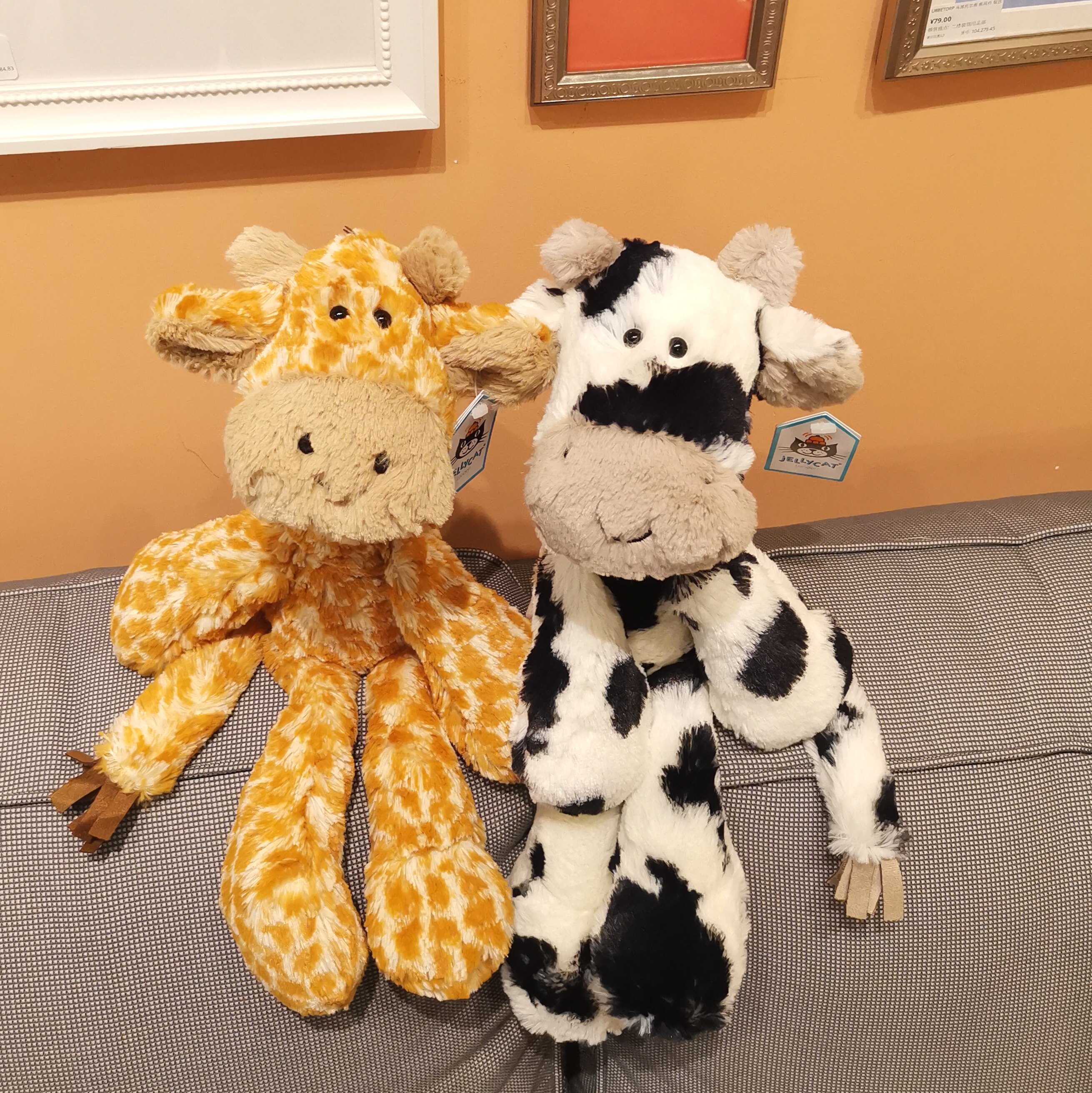 英国正品jellycat长颈鹿merryday奶牛绝版柔软毛绒布艺类玩具