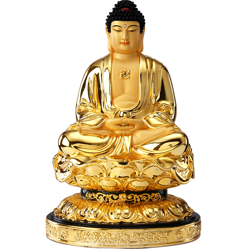 释迦摩尼佛像台湾鎏金家用纯铜摆件铜像摆件