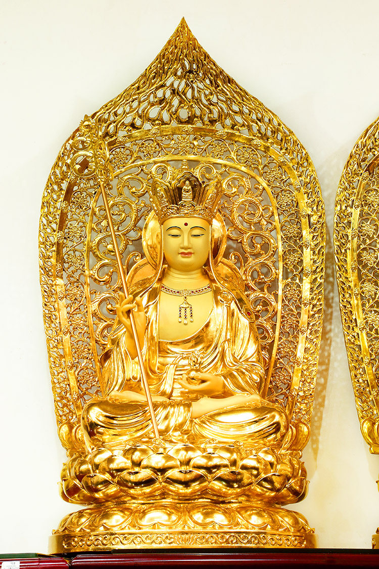 台湾纯铜贴金观音佛像供奉家用摆件释迦摩尼佛像地藏王娑婆三圣