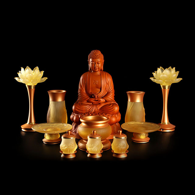 佛具佛教用品琉璃莲花花灯佛供led七彩供佛荷花灯