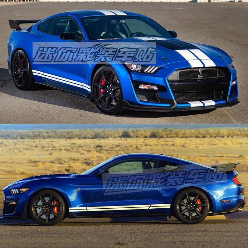 改装适用于福特野马汽车拉花gt个性侧裙平行线机汽车装饰贴