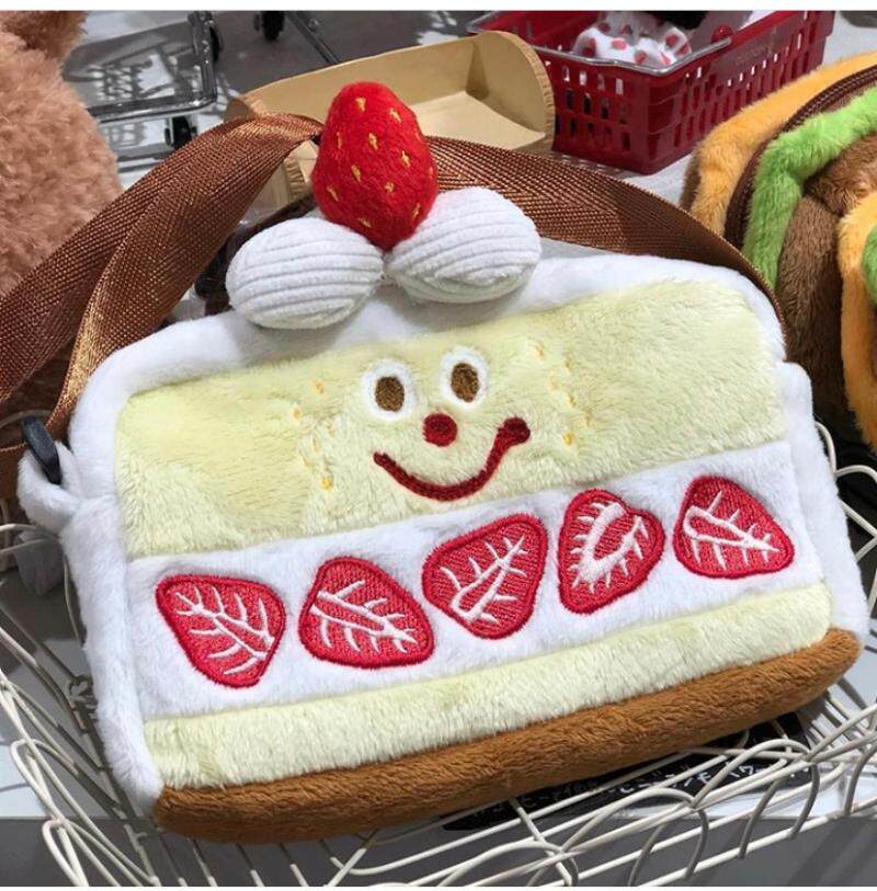 现货李兰迪同款日本gladee蛋糕包草莓斜挎包毛绒手机包少女迷你包