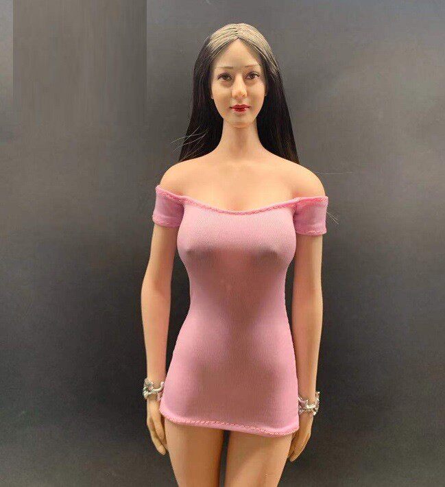 现货兵人模型衣服w035包胶素体紧身高连衣裙染色兵人专区