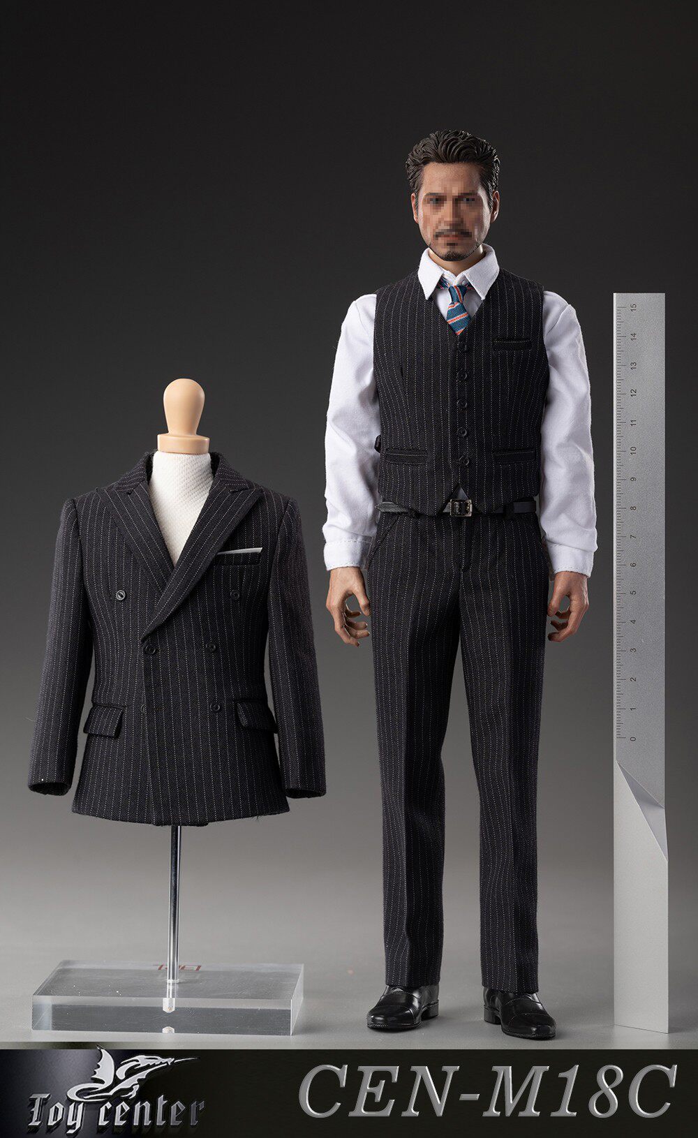 现货西装cen-m18套装条纹toy托尼绅士英伦center兵人专区
