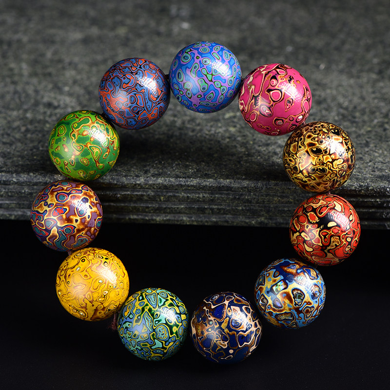 大漆至善工艺珠大漆手串佛珠手工单珠文玩散珠佛珠