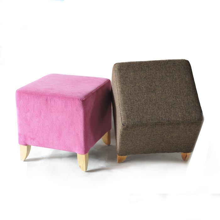 凳子布艺沙发凳小方凳穿鞋试衣时尚矮凳服装店实木换鞋凳